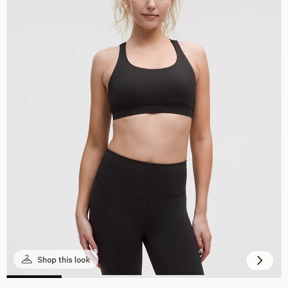 Lululemon black energy bra B-D Cups; medium support